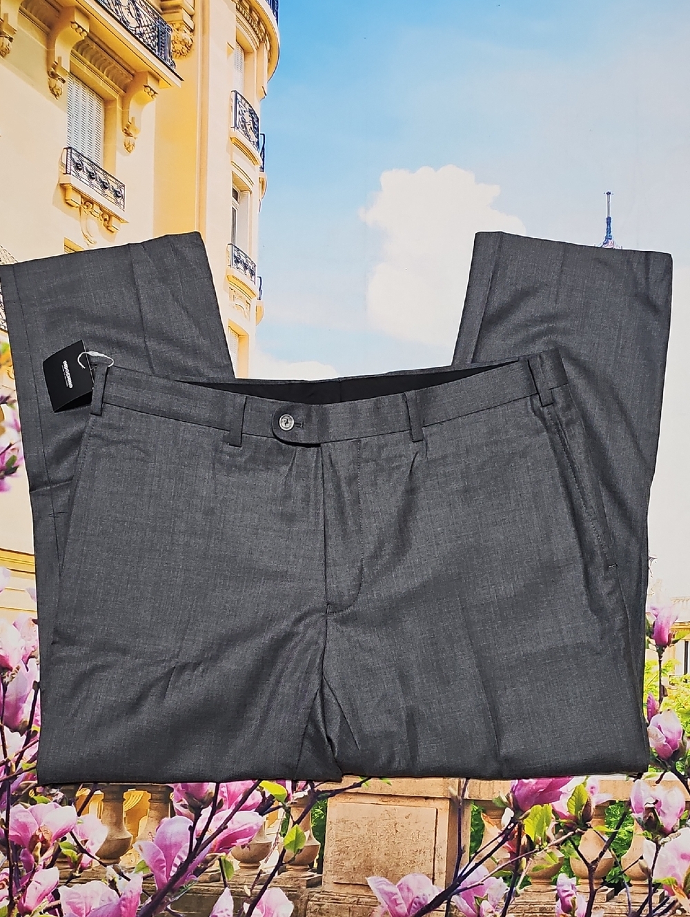 Indochino Gray Pleated‎ Trousers Pants Size 34 NWT Short